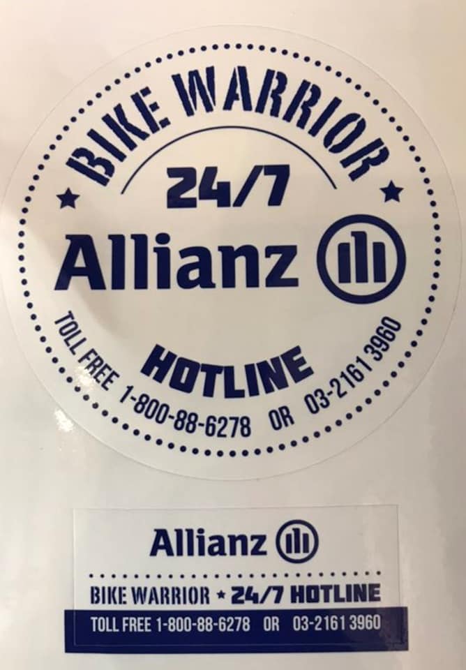 Sticker hotline Bike Warrior Allianz